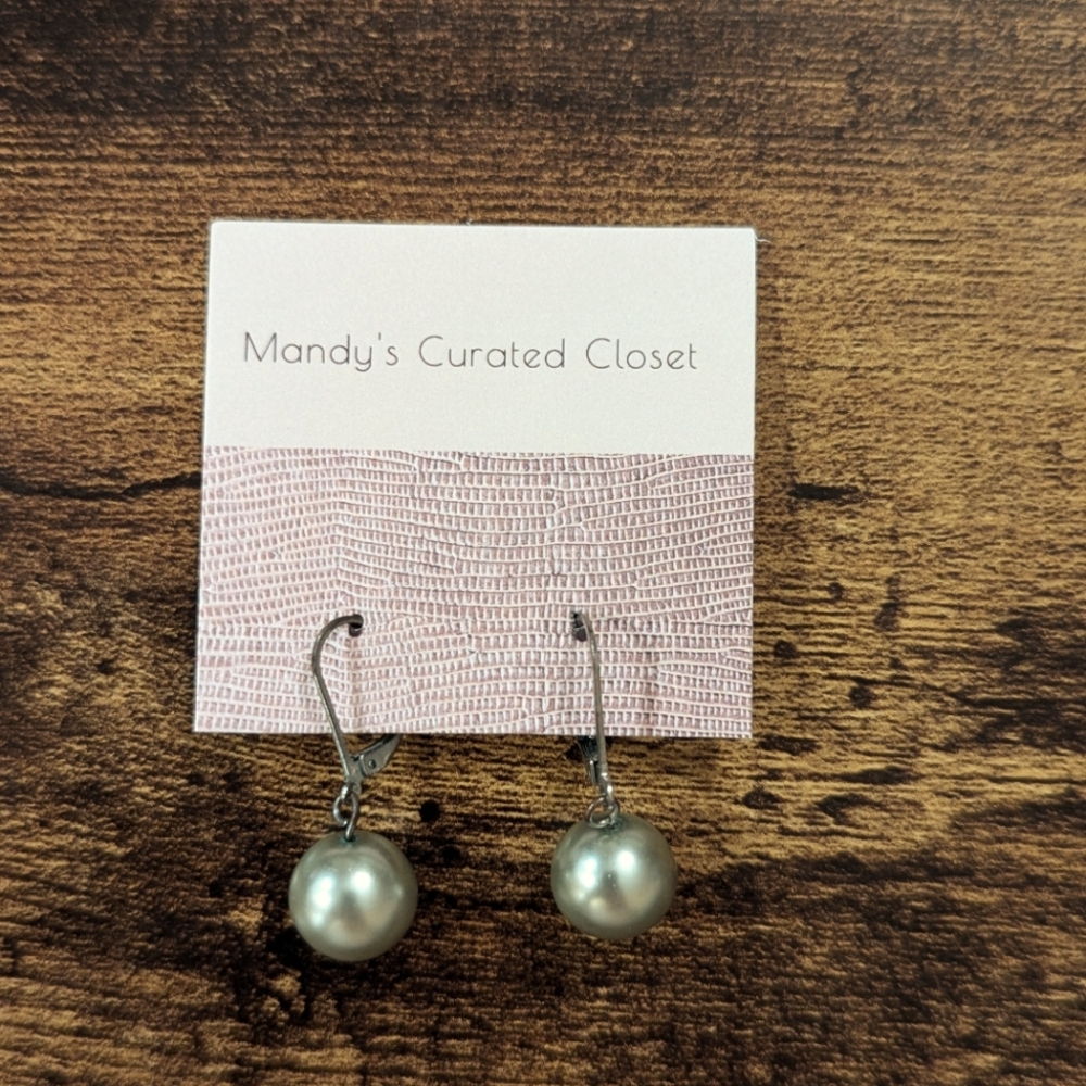 Silver Pearl Drop Earrings
